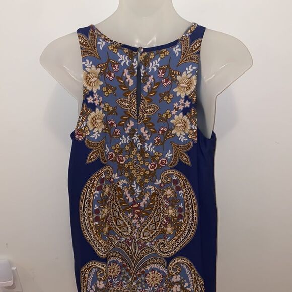 Ark n Co & Co Dress Tunic Top Shirt Paisley Blue NWT Small S - Picture 4 of 7